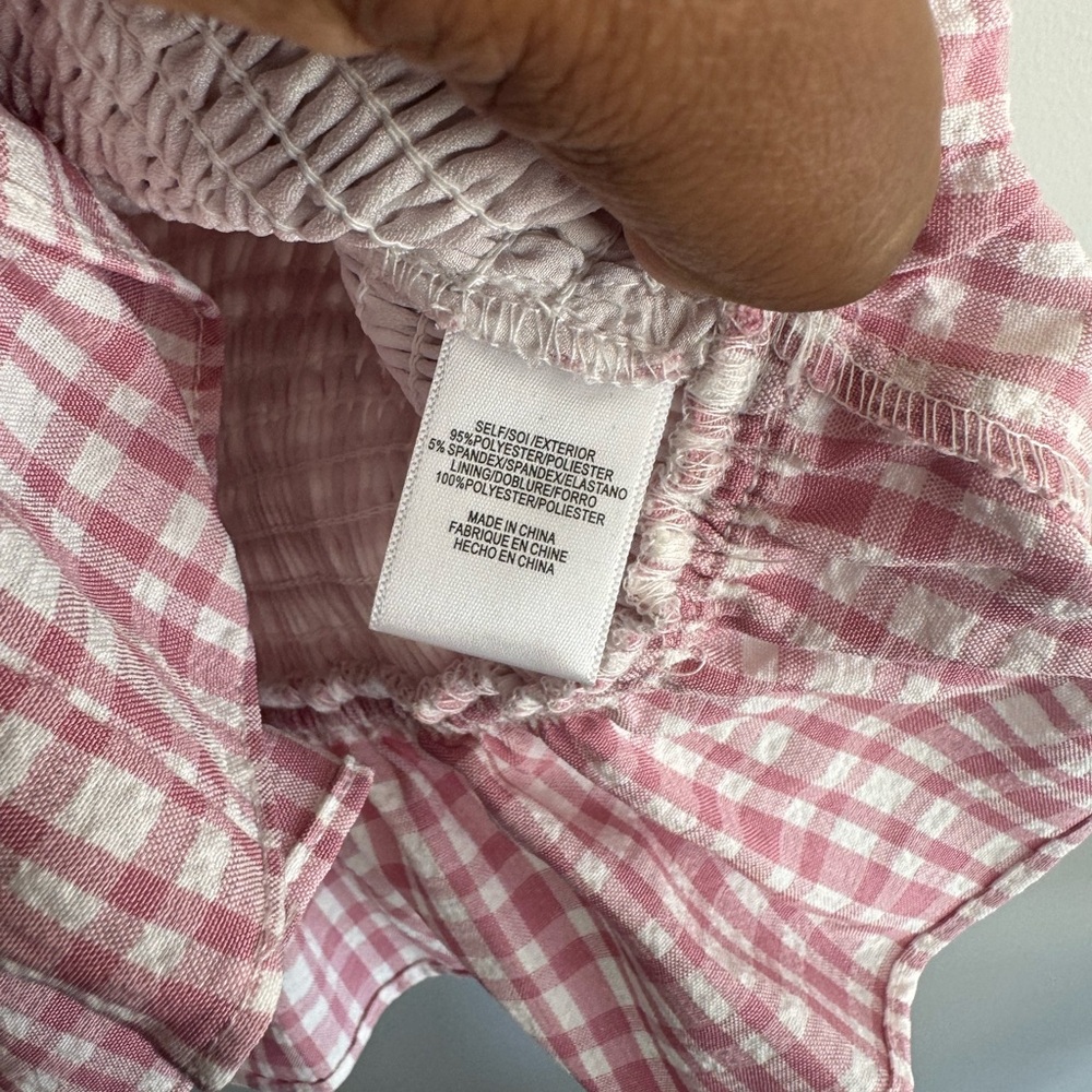 Wayf pink Checkered Ruffle Tank Top - Picture 5 of 6